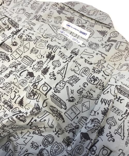 COMME des GARCONS SHIRT（コムデギャルソンシャツ）COMME des GARCONS SHIRT (コムデギャルソンシャツ) インサイドアウト総柄S/Sシャツ ブルー サイズ:表記なしの古着・服飾アイテム