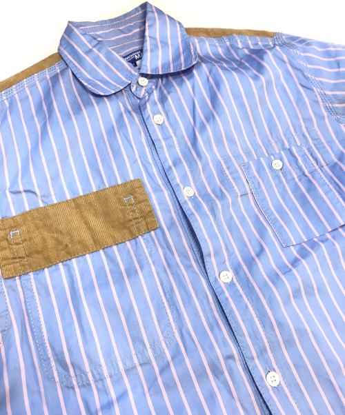 COMME des GARCONS JUNYA WATANABE MAN（コム デ ギャルソン ジュンヤ ワタナベ マン）COMME des GARCONS JUNYA WATANABE MAN (コム デ ギャルソン ジュンヤ ワタナベ マン) 異素材パッチワークシャツ ブルー サイズ:XSの古着・服飾アイテム