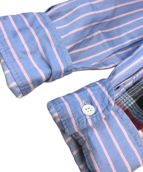 COMME des GARCONS JUNYA WATANABE MAN（コム デ ギャルソン ジュンヤ ワタナベ マン）COMME des GARCONS JUNYA WATANABE MAN (コム デ ギャルソン ジュンヤ ワタナベ マン) 異素材パッチワークシャツ ブルー サイズ:XSの古着・服飾アイテム