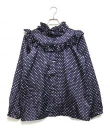 COMME des GARCONS GIRL（コムデギャルソンガール）の古着「ドットフリルブラウス」｜パープル