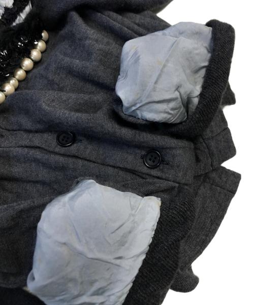 tricot COMME des GARCONS（トリココムデギャルソン）tricot COMME des GARCONS (トリココムデギャルソン) 襟デザインニットカーディガン グレー サイズ:Mの古着・服飾アイテム