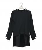 COMME des GARCONSコムデギャルソン）の古着「ベロア切替燕尾カットソー」｜ブラック