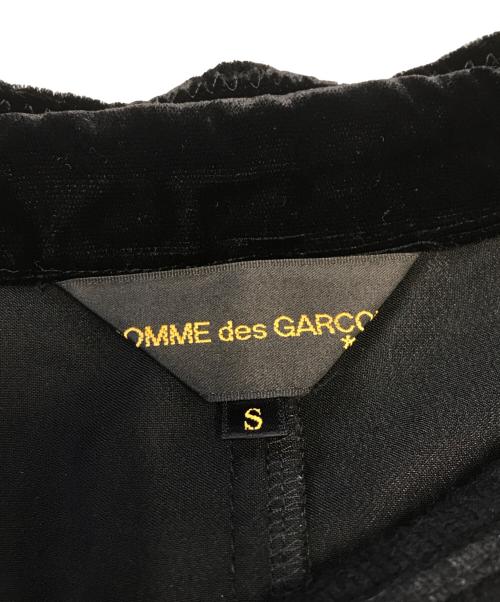COMME des GARCONS（コムデギャルソン）COMME des GARCONS (コムデギャルソン) ベロア切替燕尾カットソー ブラック サイズ:Sの古着・服飾アイテム