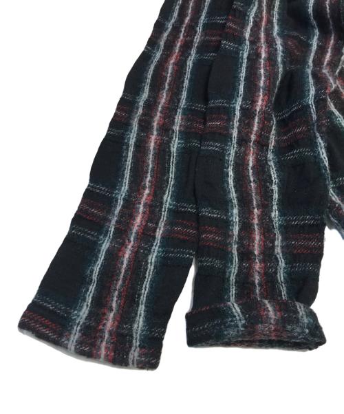 COMME des GARCONS HOMME（コムデギャルソン オム）COMME des GARCONS HOMME (コムデギャルソン オム) 縮絨チェックニット ブラック サイズ:Mの古着・服飾アイテム