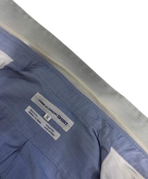 COMME des GARCONS SHIRT（コムデギャルソンシャツ）COMME des GARCONS SHIRT (コムデギャルソンシャツ) 襟切替ストライプシャツ ブルー サイズ:Mの古着・服飾アイテム