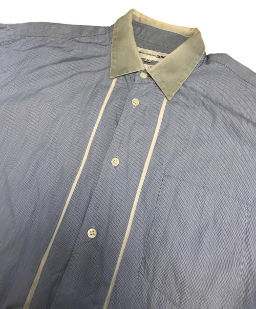 COMME des GARCONS SHIRT（コムデギャルソンシャツ）COMME des GARCONS SHIRT (コムデギャルソンシャツ) 襟切替ストライプシャツ ブルー サイズ:Mの古着・服飾アイテム