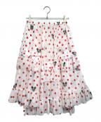 COMME des GARCONS GIRL×DISNEYコムデギャルソンガール×ディズニー）の古着「ミッキープリントティアードスカート」｜ホワイト