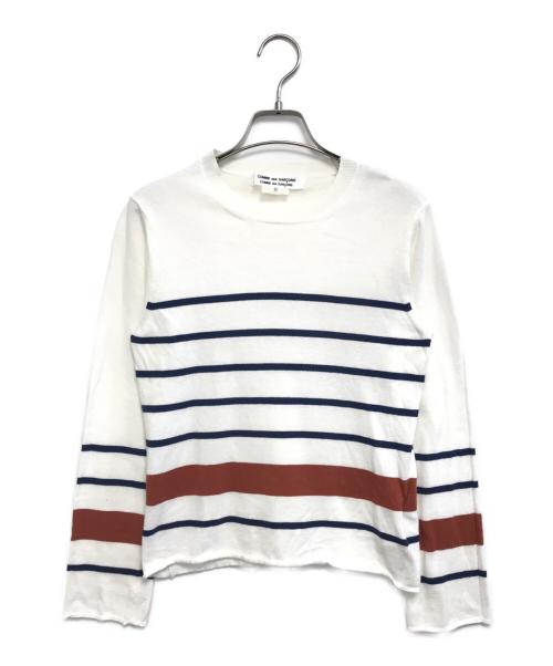 COMME des GARCONS COMME des GARCONS（コムデギャルソン コムデギャルソン）COMME des GARCONS COMME des GARCONS (コムデギャルソン コムデギャルソン) ボーダーニット ホワイト サイズ:SSの古着・服飾アイテム