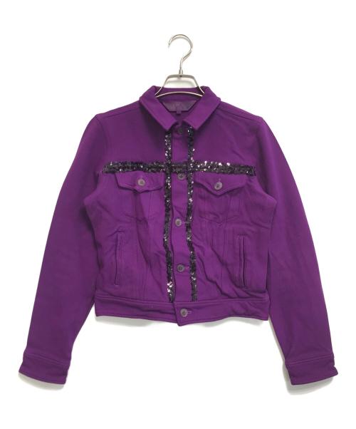 COMME des GARCONS COMME des GARCONS（コムデギャルソン コムデギャルソン）COMME des GARCONS COMME des GARCONS (コムデギャルソン コムデギャルソン) スパンコールトラッカージャケット パープル サイズ:Sの古着・服飾アイテム
