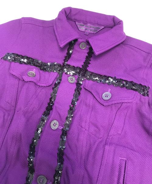 COMME des GARCONS COMME des GARCONS（コムデギャルソン コムデギャルソン）COMME des GARCONS COMME des GARCONS (コムデギャルソン コムデギャルソン) スパンコールトラッカージャケット パープル サイズ:Sの古着・服飾アイテム