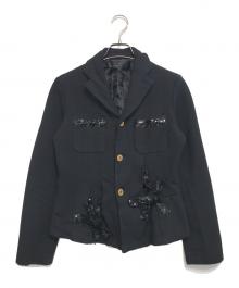 COMME des GARCONS COMME des GARCONS（コムデギャルソン コムデギャルソン）の古着「スパンコールデザインジャケット」｜ブラック