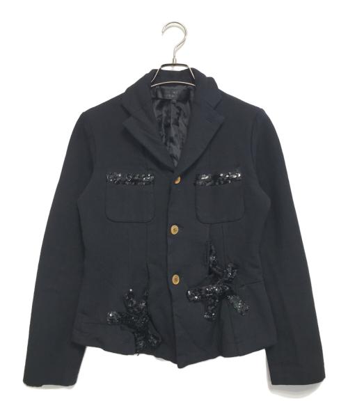 COMME des GARCONS COMME des GARCONS（コムデギャルソン コムデギャルソン）COMME des GARCONS COMME des GARCONS (コムデギャルソン コムデギャルソン) スパンコールデザインジャケット ブラック サイズ:Mの古着・服飾アイテム
