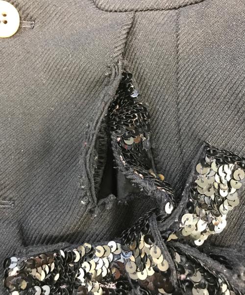 COMME des GARCONS COMME des GARCONS（コムデギャルソン コムデギャルソン）COMME des GARCONS COMME des GARCONS (コムデギャルソン コムデギャルソン) スパンコールデザインジャケット ブラック サイズ:Mの古着・服飾アイテム