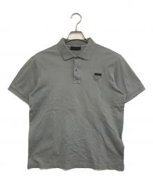 PRADA（プラダ）の古着「トライアングルロゴ 半袖ポロシャツ」｜グレー