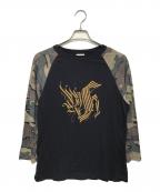 DRIES VAN NOTENドリスヴァンノッテン）の古着「カモフラ切替ラグランカットソー」｜ネイビー