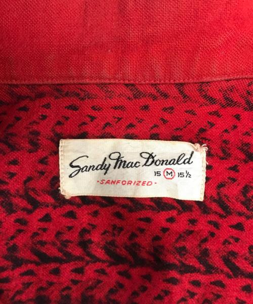 Sandy mac Donald（サンディマクドナルド）Sandy mac Donald (サンディマクドナルド) プリントネルシャツ レッド サイズ:Mの古着・服飾アイテム