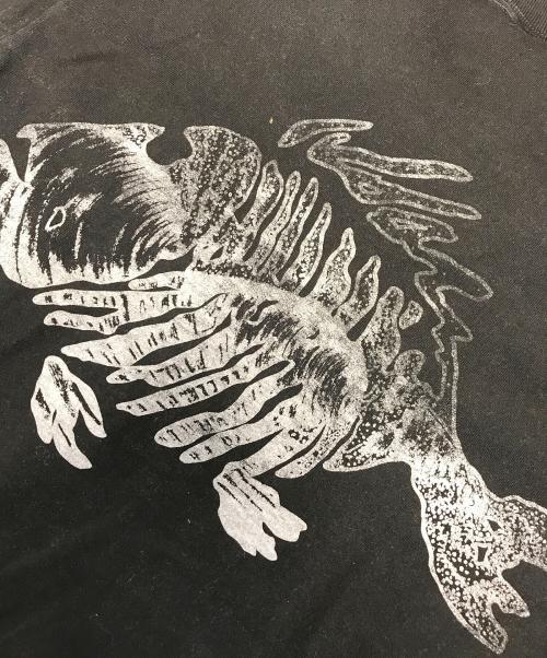 BRONZE AGE（ブロンズエイジ）BRONZE AGE (ブロンズエイジ) 両面プリントモックネック長袖Tシャツ ブラック サイズ:MEDIUMの古着・服飾アイテム