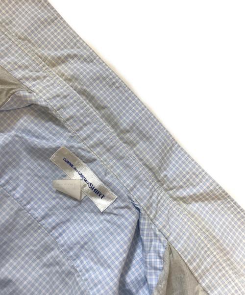 COMME des GARCONS SHIRT（コムデギャルソンシャツ）COMME des GARCONS SHIRT (コムデギャルソンシャツ) 人物プリントストライプシャツ ブルー サイズ:Sの古着・服飾アイテム