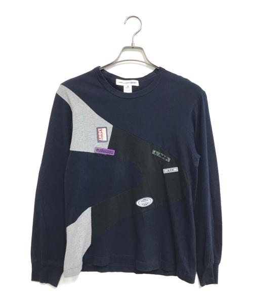 COMME des GARCONS SHIRT（コムデギャルソンシャツ）COMME des GARCONS SHIRT (コムデギャルソンシャツ) ロングスリーブカットソー ネイビー サイズ:Mの古着・服飾アイテム