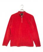 JUNIOR GAULTIERジュニアゴルチエ）の古着「ハーフジップベロアカットソー」｜レッド