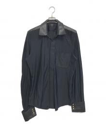 Jean Paul Gaultier homme（ジャンポールゴルチェオム）の古着「レザー切替シャツ」｜ネイビー