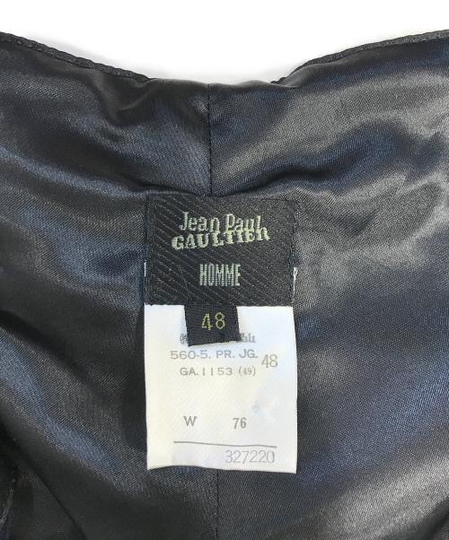 Jean Paul Gaultier homme（ジャンポールゴルチェオム）Jean Paul Gaultier homme (ジャンポールゴルチェオム) 裾ジップナイロンパン ネイビー サイズ:48の古着・服飾アイテム