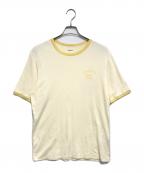 BISOWNビソウン）の古着「TRIM Tシャツ」｜アイボリー×イエロー