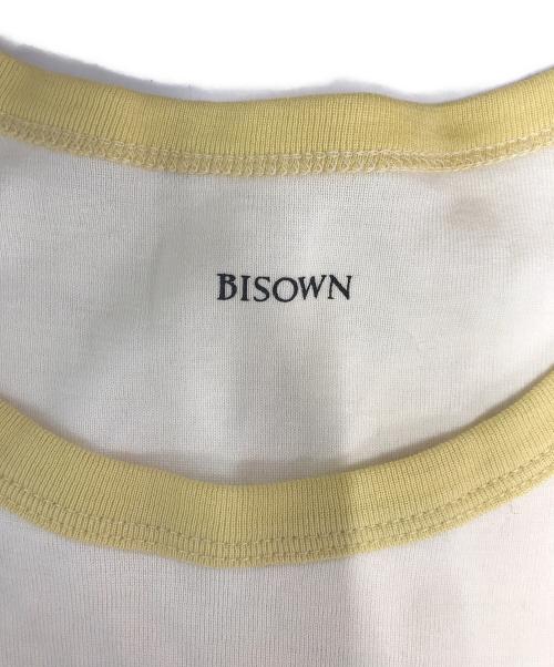 BISOWN（ビソウン）BISOWN (ビソウン) TRIM Tシャツ アイボリー×イエロー サイズ:4の古着・服飾アイテム