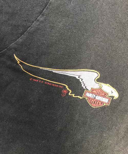 モーターサイクルTシャツ（モーターサイクルTシャツ）モーターサイクルTシャツ (モーターサイクルTシャツ) 80s HARLEY DAVIDSON(ハーレーダビッドソン) モーターサイクルTシャツ ブラック サイズ:Mの古着・服飾アイテム