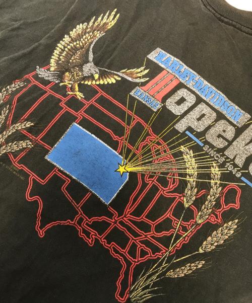 モーターサイクルTシャツ（モーターサイクルTシャツ）モーターサイクルTシャツ (モーターサイクルTシャツ) 80s HARLEY DAVIDSON(ハーレーダビッドソン) モーターサイクルTシャツ ブラック サイズ:Mの古着・服飾アイテム