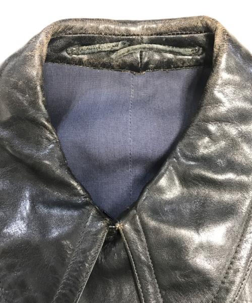 VINTAGE（ヴィンテージ）VINTAGE (ヴィンテージ) レザーカーコート ブラック サイズ:表記なしの古着・服飾アイテム