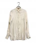 HERMESエルメス）の古着「ロゴ刺繍シルクシャツ」｜アイボリー