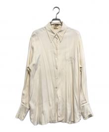 HERMES（エルメス）の古着「ロゴ刺繍シルクシャツ」｜アイボリー