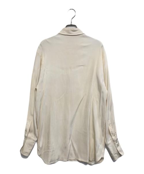 HERMES（エルメス）HERMES (エルメス) ロゴ刺繍シルクシャツ アイボリー サイズ:40の古着・服飾アイテム