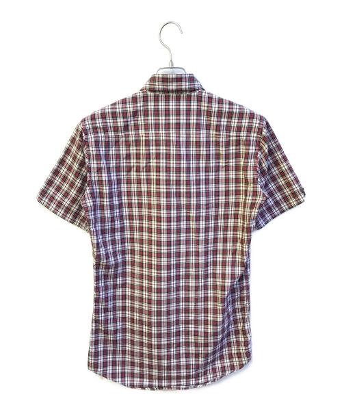 DSQUARED2（ディースクエアード）DSQUARED2 (ディースクエアード) 半袖チェックシャツ レッド サイズ:44の古着・服飾アイテム