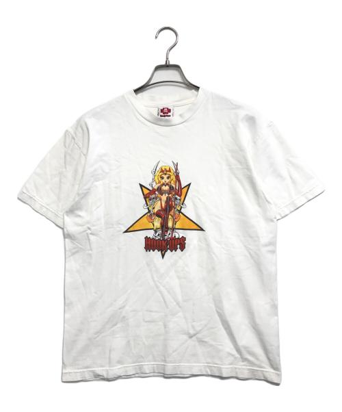 HOOK-UPS（フックアップス）HOOK-UPS (フックアップス) プリントTシャツ ホワイト サイズ:表記なしの古着・服飾アイテム