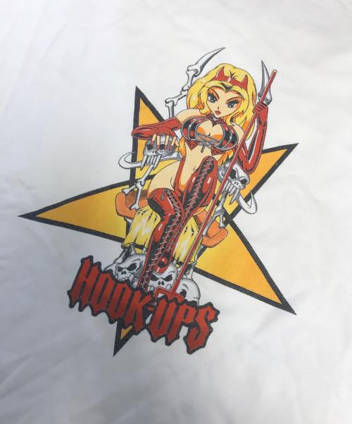 HOOK-UPS（フックアップス）HOOK-UPS (フックアップス) プリントTシャツ ホワイト サイズ:表記なしの古着・服飾アイテム