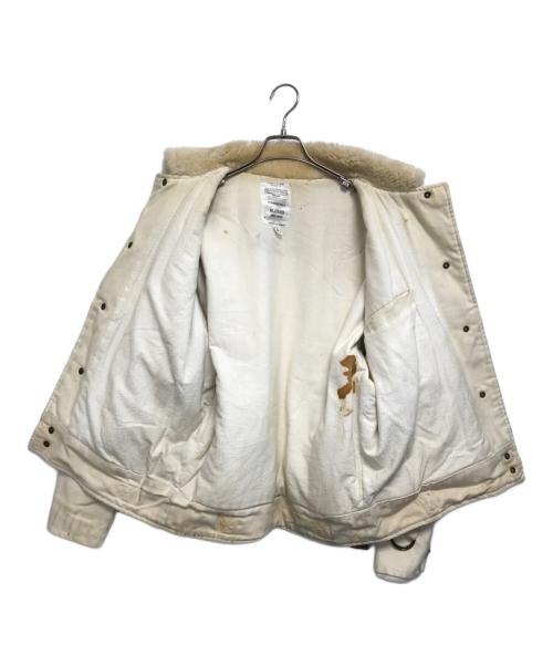 ALJEANO SE'RIE LIMTE'E（ALJEANO SE'RIE LIMTE'E）ALJEANO SE'RIE LIMTE'E (ALJEANO SE'RIE LIMTE'E) キャンバス・ムートン切替コンバーチブルジャケット ベージュ サイズ:Lの古着・服飾アイテム