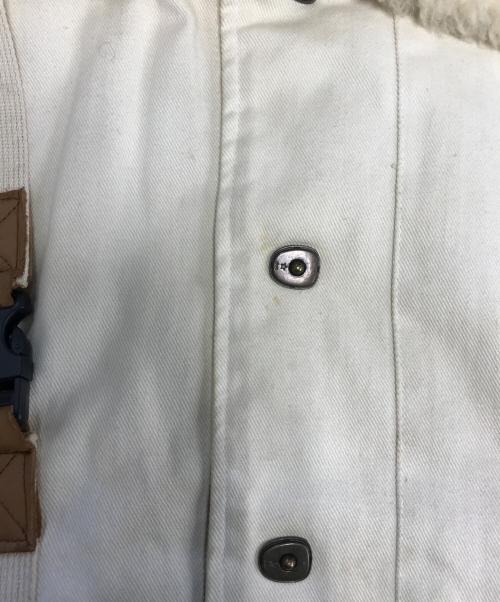 ALJEANO SE'RIE LIMTE'E（ALJEANO SE'RIE LIMTE'E）ALJEANO SE'RIE LIMTE'E (ALJEANO SE'RIE LIMTE'E) キャンバス・ムートン切替コンバーチブルジャケット ベージュ サイズ:Lの古着・服飾アイテム