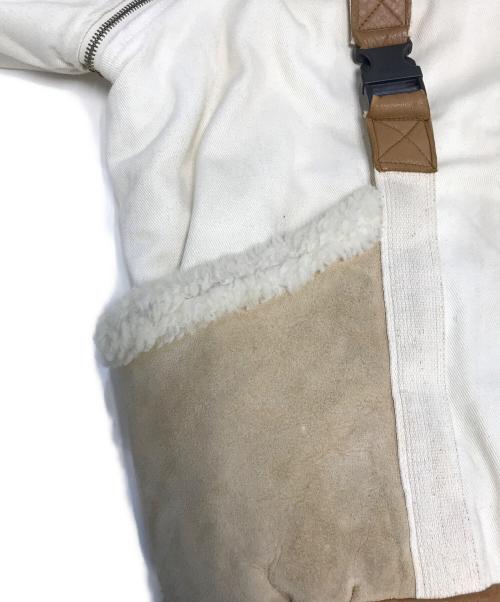 ALJEANO SE'RIE LIMTE'E（ALJEANO SE'RIE LIMTE'E）ALJEANO SE'RIE LIMTE'E (ALJEANO SE'RIE LIMTE'E) キャンバス・ムートン切替コンバーチブルジャケット ベージュ サイズ:Lの古着・服飾アイテム