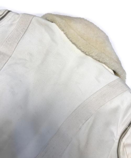 ALJEANO SE'RIE LIMTE'E（ALJEANO SE'RIE LIMTE'E）ALJEANO SE'RIE LIMTE'E (ALJEANO SE'RIE LIMTE'E) キャンバス・ムートン切替コンバーチブルジャケット ベージュ サイズ:Lの古着・服飾アイテム