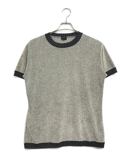 Jean Paul Gaultier homme（ジャンポールゴルチェオム）Jean Paul Gaultier homme (ジャンポールゴルチェオム) 半袖ラメニット グレー サイズ:48の古着・服飾アイテム