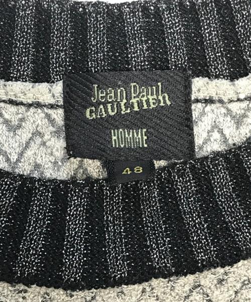 Jean Paul Gaultier homme（ジャンポールゴルチェオム）Jean Paul Gaultier homme (ジャンポールゴルチェオム) 半袖ラメニット グレー サイズ:48の古着・服飾アイテム