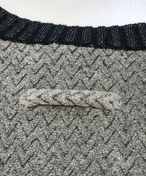 Jean Paul Gaultier homme（ジャンポールゴルチェオム）Jean Paul Gaultier homme (ジャンポールゴルチェオム) 半袖ラメニット グレー サイズ:48の古着・服飾アイテム