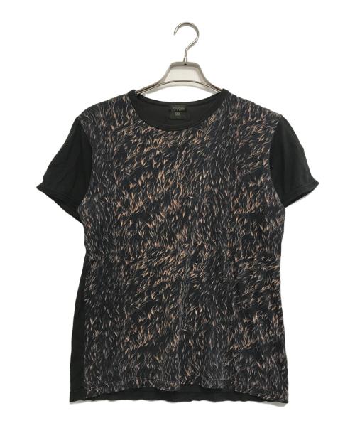 Jean Paul Gaultier homme（ジャンポールゴルチェオム）Jean Paul Gaultier homme (ジャンポールゴルチェオム) 切替プリントTシャツ ブラック サイズ:Lの古着・服飾アイテム