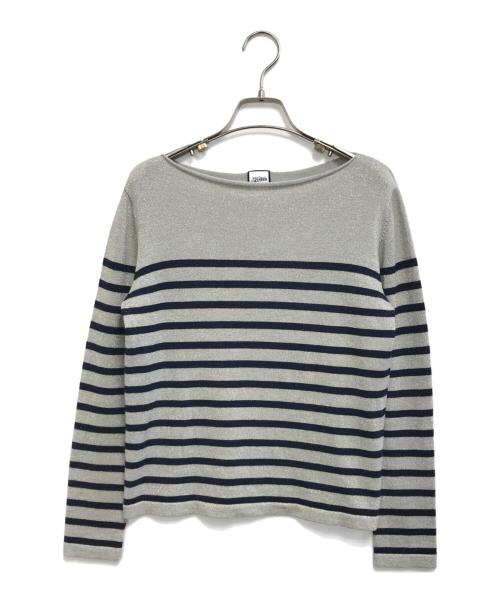 Jean Paul GAULTIER（ジャンポールゴルチェ）Jean Paul GAULTIER (ジャンポールゴルチェ) ボーダーラメニット グレー サイズ:38の古着・服飾アイテム
