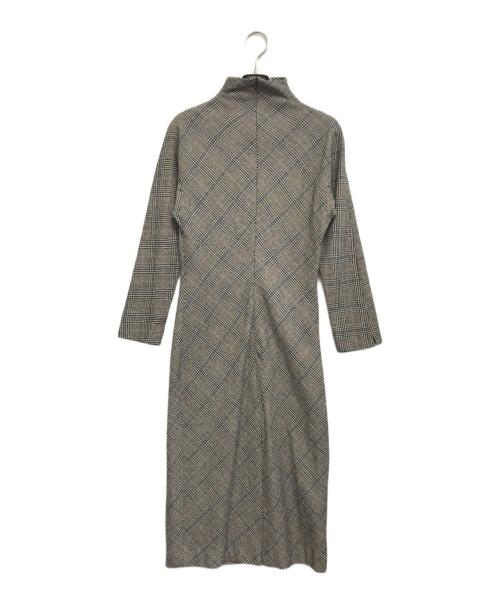 Jean Paul Gaultier FEMME（ジャンポールゴルチエ フェム）Jean Paul Gaultier FEMME (ジャンポールゴルチエ フェム) ハイネックチェックワンピース グレー サイズ:40の古着・服飾アイテム