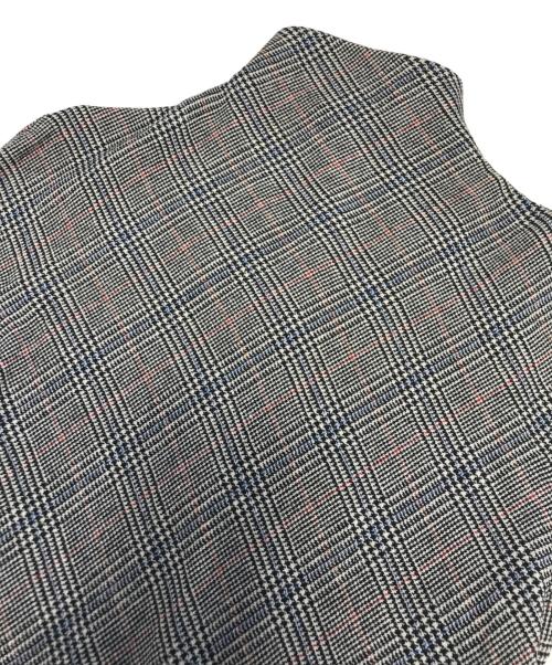 Jean Paul Gaultier FEMME（ジャンポールゴルチエ フェム）Jean Paul Gaultier FEMME (ジャンポールゴルチエ フェム) ハイネックチェックワンピース グレー サイズ:40の古着・服飾アイテム