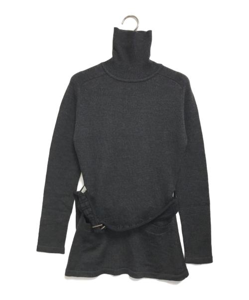 Jean Paul GAULTIER CLASSIQUE（ジャンポールゴルチエクラシック）Jean Paul GAULTIER CLASSIQUE (ジャンポールゴルチエクラシック) ベルト付タートルネックニット グレー サイズ:40の古着・服飾アイテム