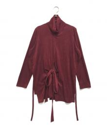 Jean Paul Gaultier FEMME（ジャンポールゴルチエ フェム）の古着「プルオーバーベロアシャツ」｜レッド